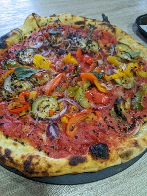 Roasted veggies at Baked Pizza Al Taglio  in Glasgow