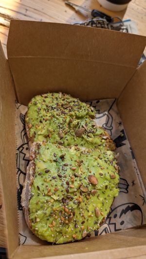 Avocado toast at Rise Up Coffee in Easton