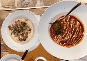 Mushroom humus and Aubergine at Gam-Gam in Venice