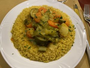 Cous cous with vegetables  at Gam-Gam in Venice