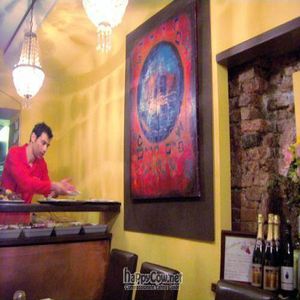 inside the restaurant at Gam-Gam in Venice