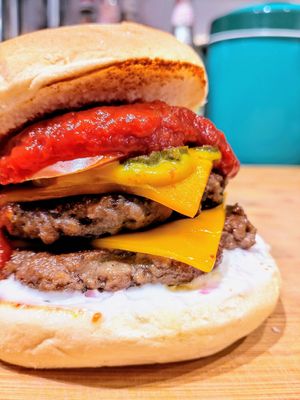 double cheeseburger at Everyday Vegan Grocer - Online only in Central Singapore