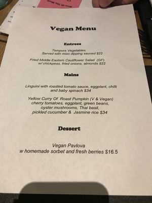 September 2018 vegan menu at Rocksalt Tapas & Wine Bar in Menai