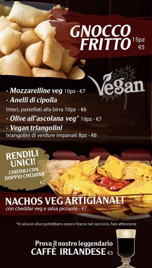 Menù at The Millenium Pub in Busto Arsizio