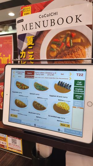 Veggie menu at CoCo Ichibanya - Tobu Asakusa Station in Tokyo