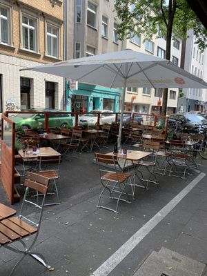 Outside seating   at Engelbat in Cologne