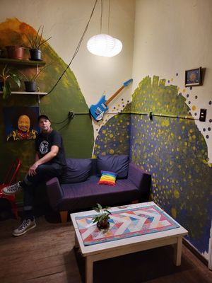 Inside seating at Desvio Bar in Florianopolis