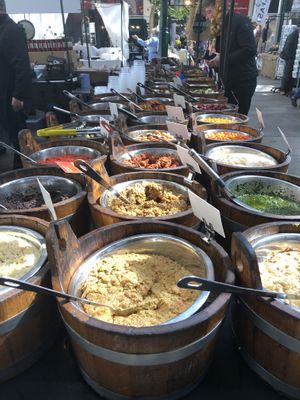 Gorgeous options at this olive stand    at St George's Market in Belfast