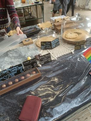 Vegan choices @tempered chocolat at St George's Market in Belfast
