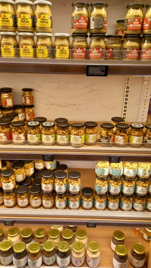 nüsse in pfandgläsern (gewürzt oder nicht, als snack, parmesan oder bolognese o. ä.) at Zurheide feine Kost in Dusseldorf