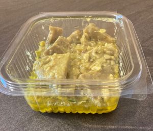 Thai seitan with a coconut milk and curry sauce  at Foodie Fresh Market in Rome