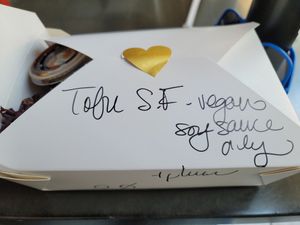 Tofu stir fry without the Worcestershire sauce to make it vegan at Bae Bae's Kitchen in Pittsburgh