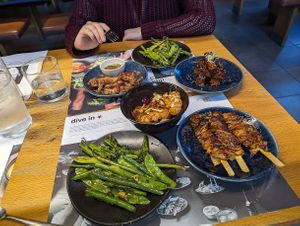 A selection of vegan options at Wagamama - Leopold Sq in Sheffield