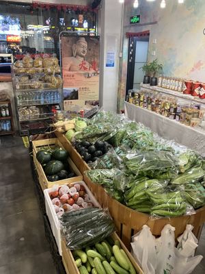 organic veggies in the store   at Wutai Yun in Beijing