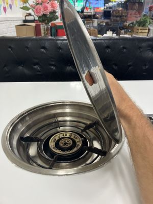 hot pot place IN the table   at Wutai Yun in Beijing