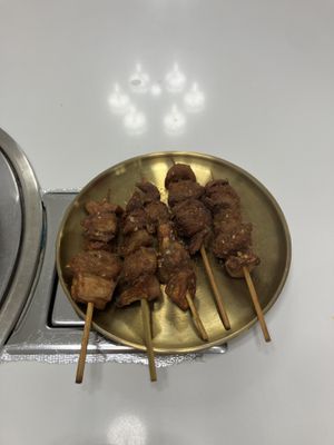 meat skewers - very good   at Wutai Yun in Beijing