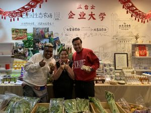 The staff are so friendly and fun! 💚 at Wutai Yun in Beijing