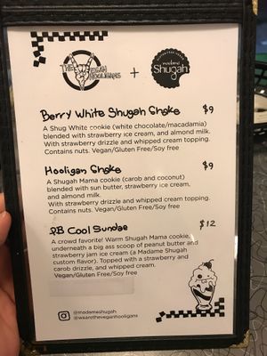 Dessert menu at The Vegan Hooligans - Pop-up in Los Angeles