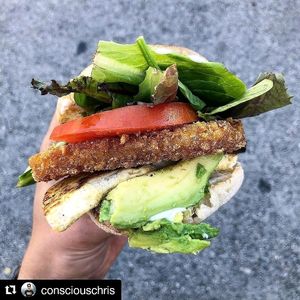 breakfast sandwich  at The Vegan Hooligans - Pop-up in Los Angeles