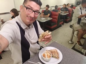 Wow! The Vegan Hoolagans really did something special here! It's an Impossible Melt with Avocado, with a side of Tater Toots... and let me tell you IT'S DELICIOUS!  It has just enough of the good things that make this meal so satisfying! at The Vegan Hooligans - Pop-up in Los Angeles