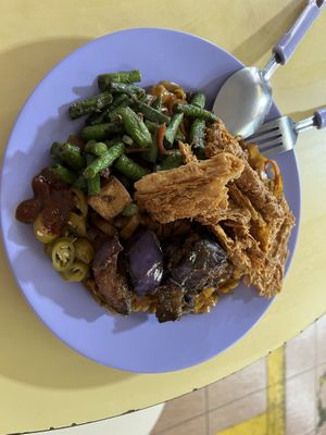 Kway Teow & 3 dishes  at Lei Yin Vegetarian 雷音素食 in East Singapore