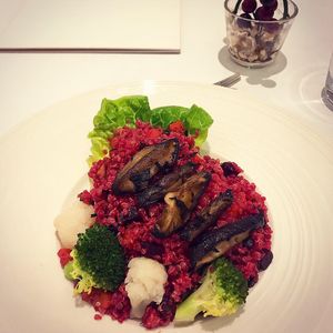 Quinoa beetroot risotto  at Frunatic in Central Singapore