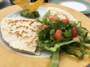 Black bean quesadilla (no cheese) at Senor Zorbas in Santorini