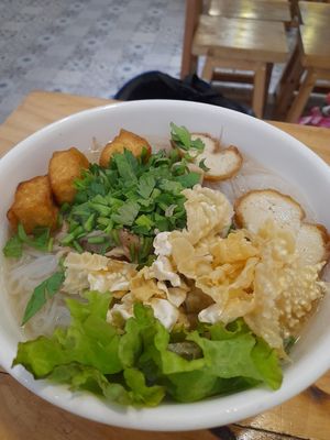 Vegan noodle soup at Chay Nha Toi in Ho Chi Minh City