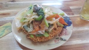 Crispy noodles at Chay Nha Toi in Ho Chi Minh City