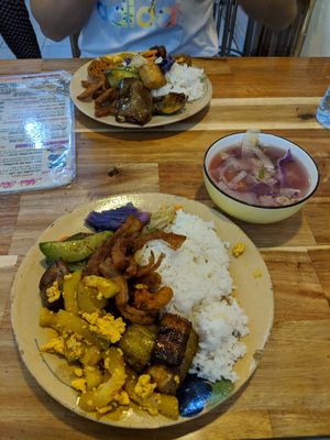 2 plates from the vegan buffet, together for 50k at Chay Nha Toi in Ho Chi Minh City
