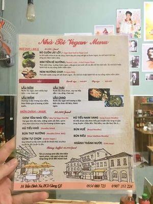 Menu at Chay Nha Toi in Ho Chi Minh City