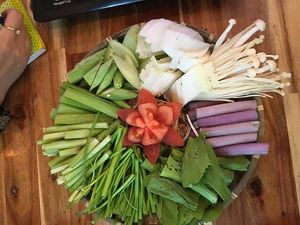 Hot Pot vegetables at Chay Nha Toi in Ho Chi Minh City