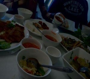 Our smorgasboard - just to show the portion sizes are very generous! at Loving Hut in Cabramatta