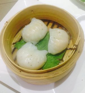 Prawn dumplings  at Loving Hut in Cabramatta