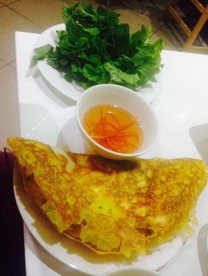 The Vietnamese pancake  at Loving Hut in Cabramatta