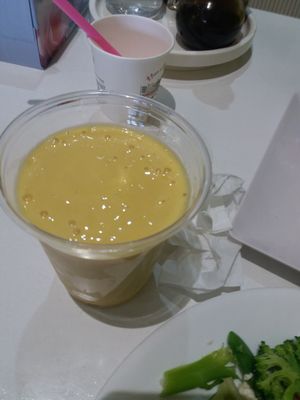 Mango smoothie at Loving Hut in Cabramatta