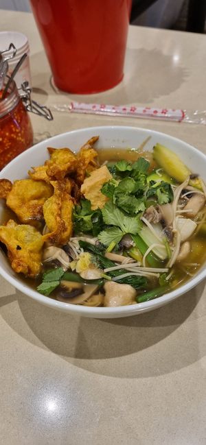 Wonton soup at Loving Hut in Cabramatta