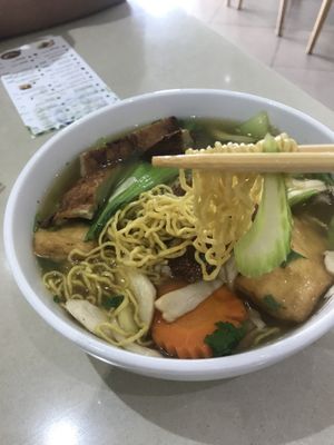 Yellow chicken soup (vegan) so full of flavour. Absolutely delicious  at Loving Hut in Cabramatta