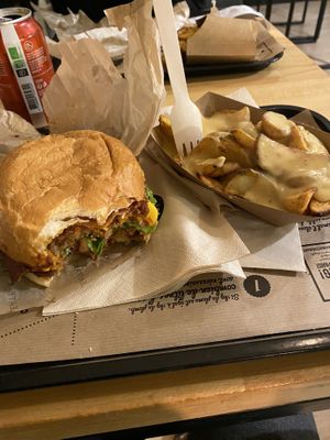 The double stacker with bacon. Amazing!  at Hank Cuisine Végétale in Lyon