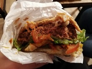 Beyond meat burger at Hank Cuisine Végétale in Lyon