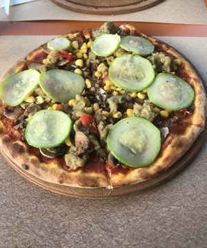 the vegan option   at Yumm Pizza in Istanbul