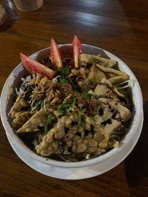 Vegetable soup soto at Vegan Soul Kitchen in Penida Island