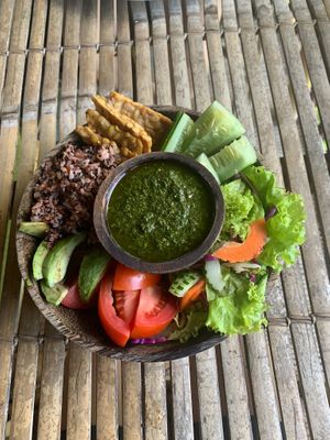 Summer Budha bowl at Vegan Soul Kitchen in Penida Island