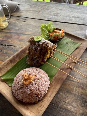 Satay Thempe  at Vegan Soul Kitchen in Penida Island