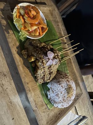 Satay tempe  at Vegan Soul Kitchen in Penida Island