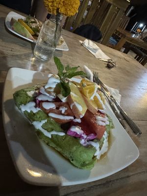 Mix fruits waffle  at Vegan Soul Kitchen in Penida Island