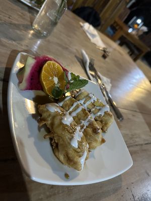 Fried bananas   at Vegan Soul Kitchen in Penida Island