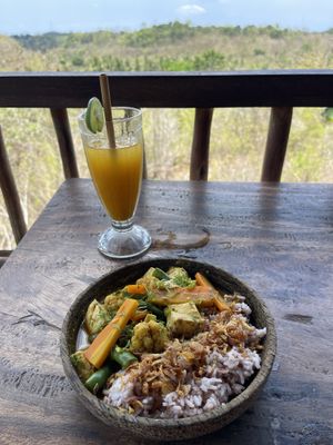 Tofu curry  at Vegan Soul Kitchen in Penida Island