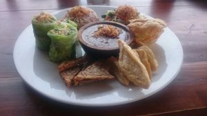 Gado Gado - peanut butter sauce was very delicious! at Vegan Soul Kitchen in Penida Island