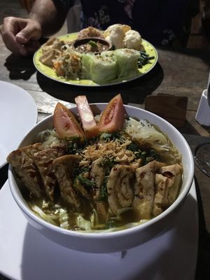 Laksa bowl  at Vegan Soul Kitchen in Penida Island